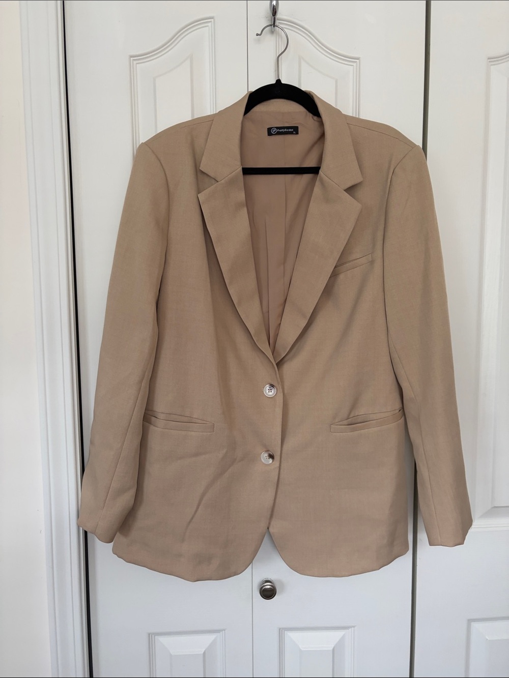 Women's Beige Tailored Blazer - Contemporary Jacket